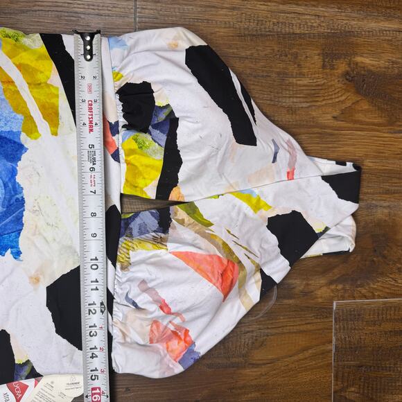 Calia NWT cutout halter one piece swim collage pure white abstract size 12 - Picture 12 of 14